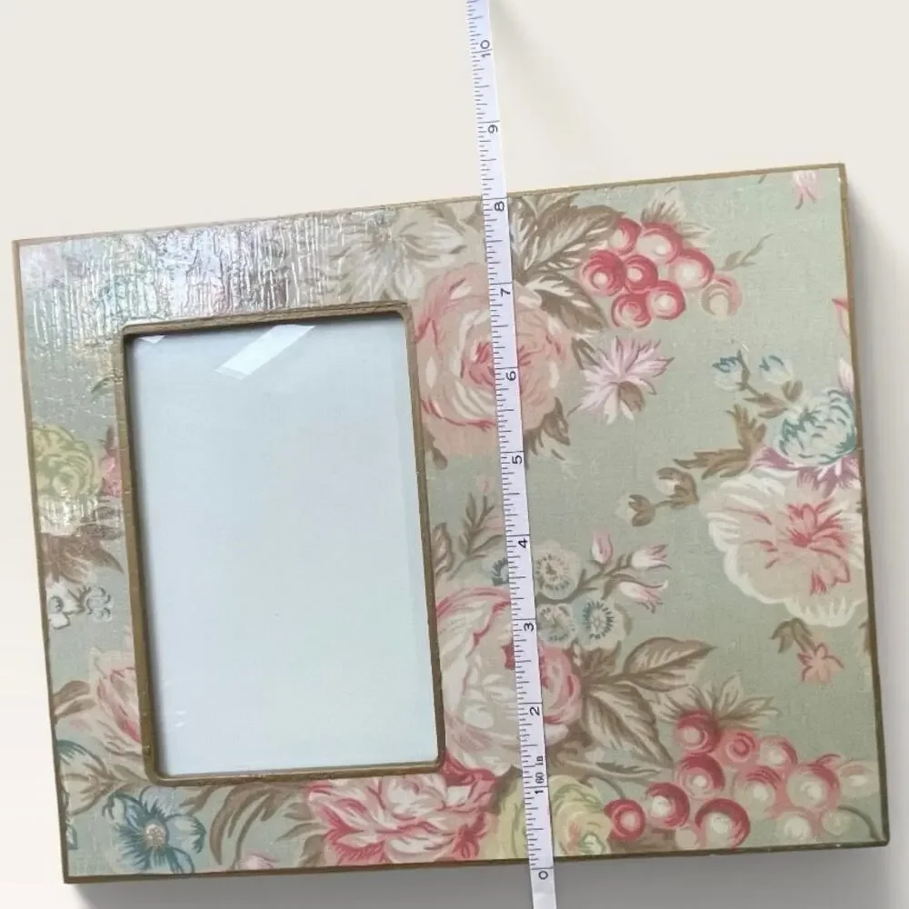 Marye-Kelley Decoupage Picture Frame Floral Cottagecore Vintage Style 4x6 Multi